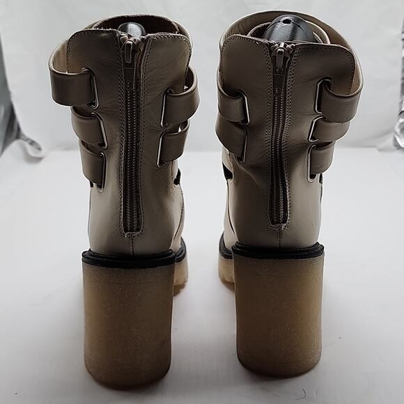 FREE PEOPLE JESSE CUTOUT LEATHER BOOTS WOMEN'S 36 CREAM - Picture 9 of 16